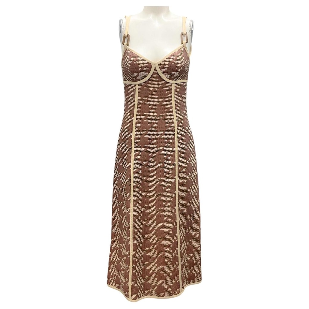 Alexis Houndstooth Midi Dress Size Small